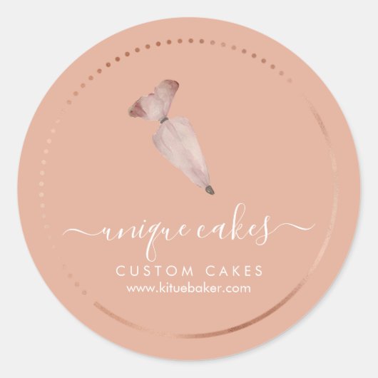 Sticker Rond Boulangerie simple orange Logo Pâtisserie Chef (Devant)