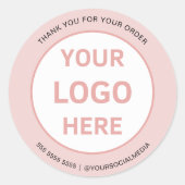 Sticker Rond Boulangerie sur mesure logo rose (Devant)