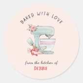 Sticker Rond Boulangeries "cuites au four avec amour" (Devant)