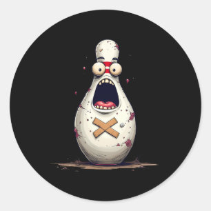 Sticker Rond Boulangeries Drôle Peur Pin De Bowling Graphique P