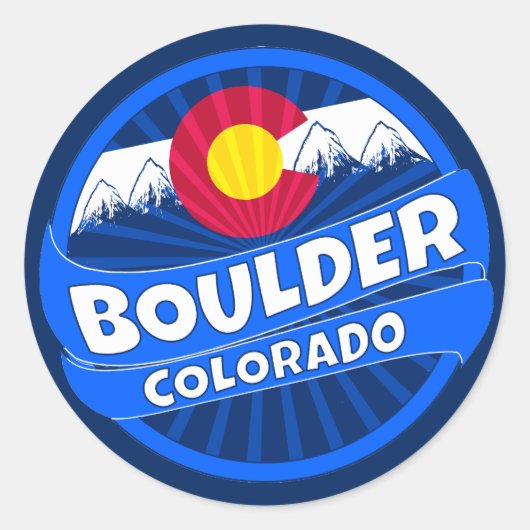 Sticker Rond Boulder Colorado collant d'éclatement de montagne (Devant)