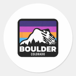 Sticker Rond Boulder Colorado Ski Snowboard Voyage en famille 2