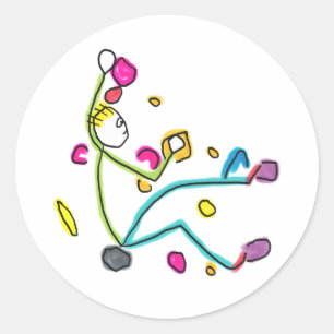 Sticker Rond Bouldering Stickman