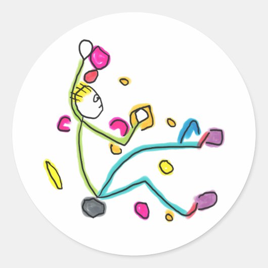 Sticker Rond Bouldering Stickman (Devant)