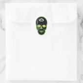 Sticker Rond boule 8 verte crâne (Sac)