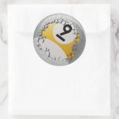 Sticker Rond Boule à coquilles fissurées Numéro 9 Billiards (Sac)