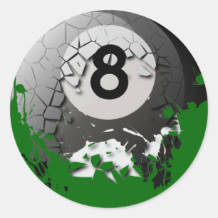 Sticker Rond Boule brisée et craquée 8