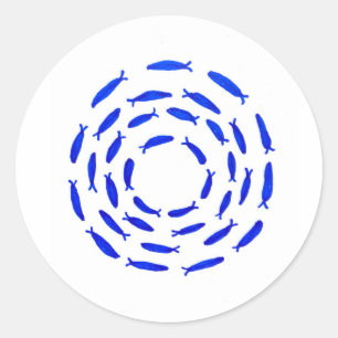 Sticker Rond boule d'appât du cercle des bancs de poisson