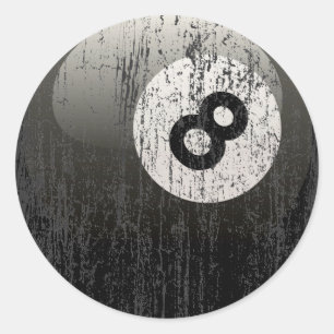 STICKER ROND BOULE DE BILLARDS DU NUMÉRO 8 - ÉRODÉE ET ÂGÉ