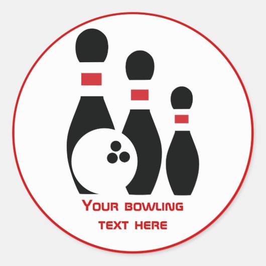 Sticker Rond Boule de bowling et broches personnalisées (Devant)