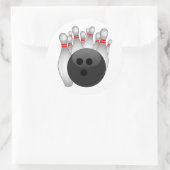 Sticker Rond Boule De Bowling Et Dix Pins (Sac)