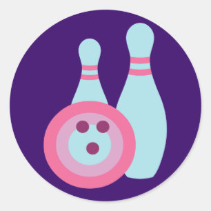 Sticker Rond Boule de Bowling et Pins