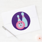 Sticker Rond Boule de Bowling et Pins (Enveloppe)