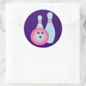 Sticker Rond Boule de Bowling et Pins (Sac)