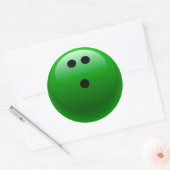 Sticker Rond Boule de Bowling Vert (Enveloppe)
