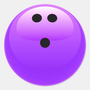 Sticker Rond Boule de Bowling Violet
