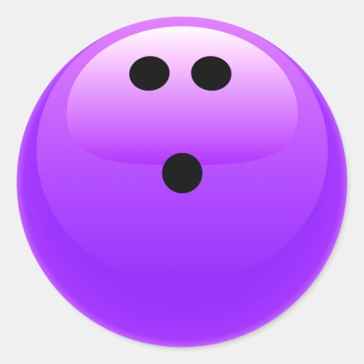 Sticker Rond Boule de Bowling Violet (Devant)