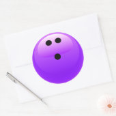 Sticker Rond Boule de Bowling Violet (Enveloppe)