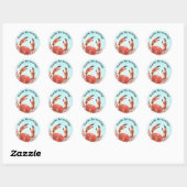 Sticker Rond Boule de crabe de fruits de mer Anniversaire Merci (Feuille)