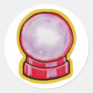 Sticker Rond Boule de cristal pastel