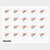 Sticker Rond Boule de football avec flammes (Feuille)