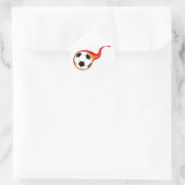 Sticker Rond Boule de football avec flammes (Sac)