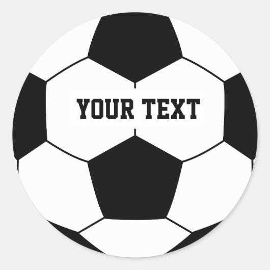Sticker Rond Boule de football de texte personnalisé (Devant)