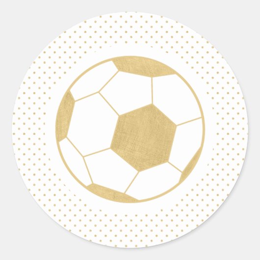 Sticker Rond Boule de football Or Blanc (Devant)