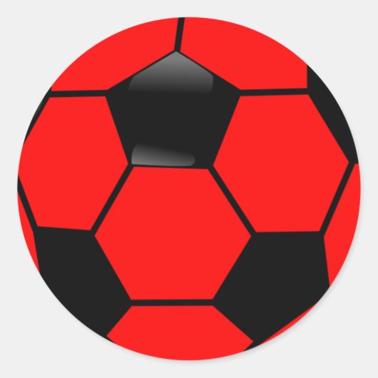 Sticker Rond Boule de football rouge (Devant)