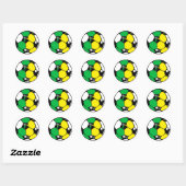 Sticker Rond Boule de football vert et jaune (Feuille)