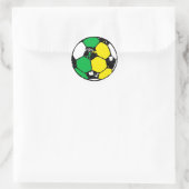 Sticker Rond Boule de football vert et jaune (Sac)