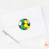 Sticker Rond Boule de football vert et jaune (Enveloppe)