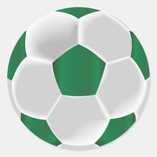 Sticker Rond Boule de football vert foncé et blanc (Devant)