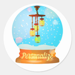 Sticker Rond Boule de neige de la lanterne