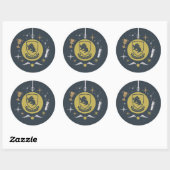 Sticker Rond Boule de Noël Graphique HUFFLEPUFF™ (Feuille)