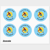 Sticker Rond Boule de pique (Feuille)