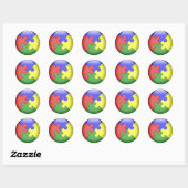 Sticker Rond Boule de puzzle de l'autisme (Feuille)