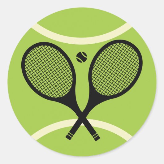 Sticker Rond Boule de raquettes de tennis moderne (Devant)