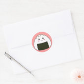 Sticker Rond Boule de riz Kawaii "Onigiri" avec Toppings (Enveloppe)
