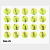 Sticker Rond Boule de softball jaune (Feuille)