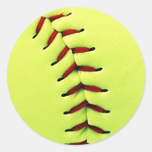 Sticker Rond Boule de softball jaune (Devant)