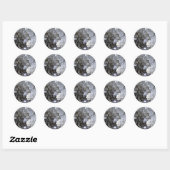 Sticker Rond Boule Disco Argent (Feuille)