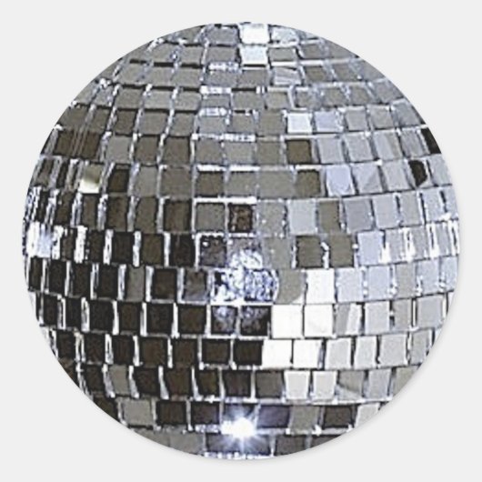 Sticker Rond Boule Disco Argent (Devant)