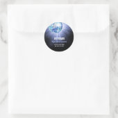 Sticker Rond Boule Disco bleu (Sac)