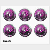 Sticker Rond Boule Disco En Métal Rose (Feuille)