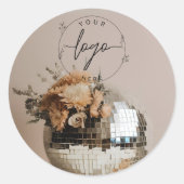 Sticker Rond Boule Disco | Fleurs |Esthétique (Devant)