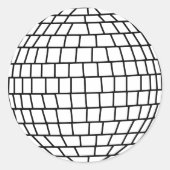 Sticker Rond Boule Disco Noir et Blanc (Devant)