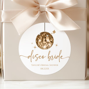 Sticker Rond Boule disco or Mariée disco Enterrement de vie de 