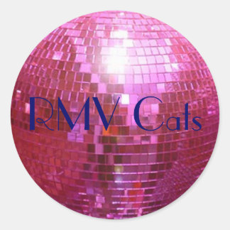 Sticker Rond boule disco rose, chats RMV