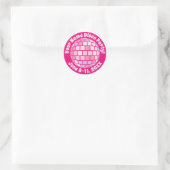 Sticker Rond Boule disco rose rétro PERSONALISÉE (Sac)